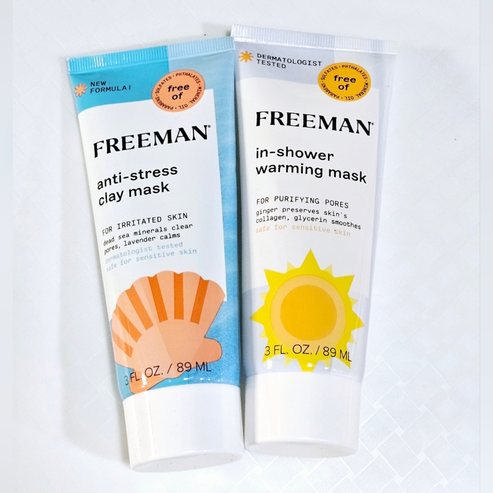 NWT FREEMAN ANTI-STRESS CLAY MASK + IN SHOWER WARMING MASK!
